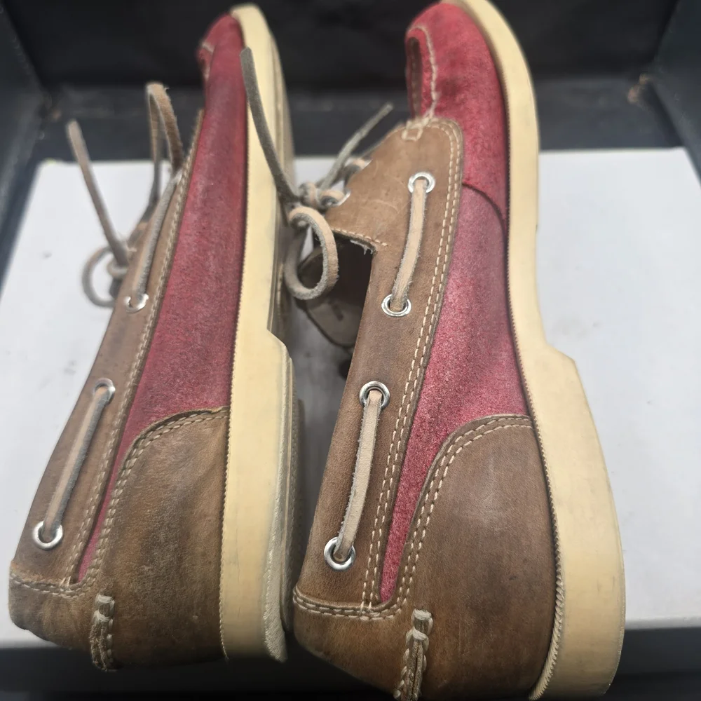 Cole Haan Men's Red and‎ Tan Boat Shoes